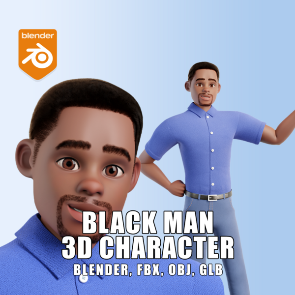 Cartoon Black Man 3D model